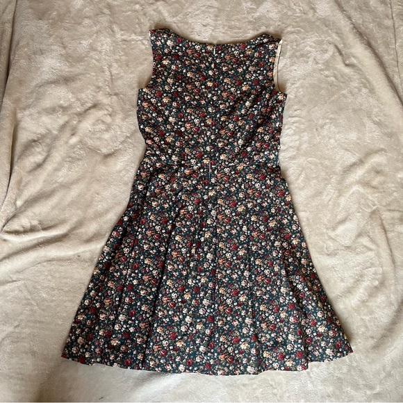 Handmade - Teacup flower Teal and Cream Pleated Mini Dress - Picture 8 of 8